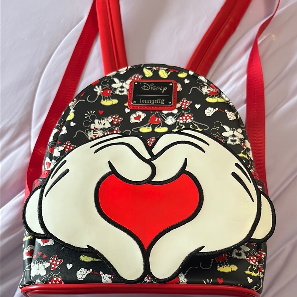 Loungefly Disney Black and Red Mickey and Minnie Love Backpack
